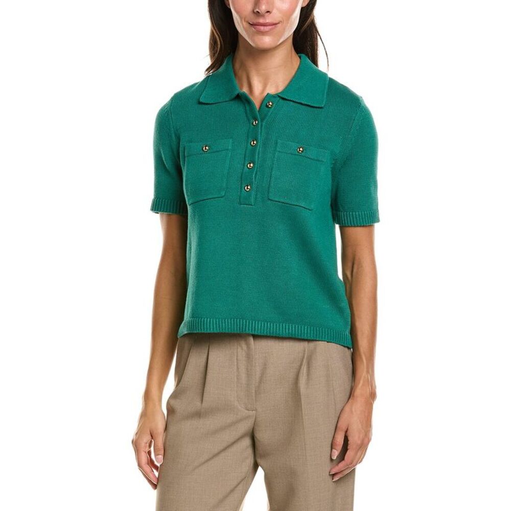 Brooks Brothers Womens  Polo Sweater, Green